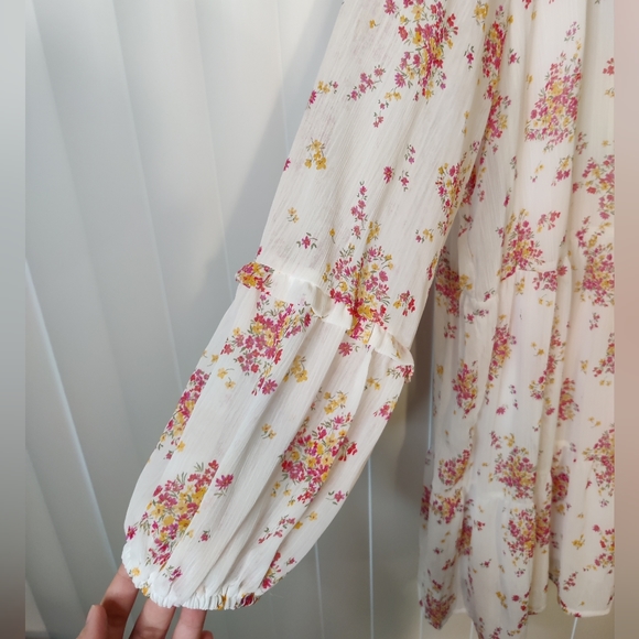 NWT Vince Camuto White Floral Long Sleeve Dress Size XXL - Picture 3 of 5